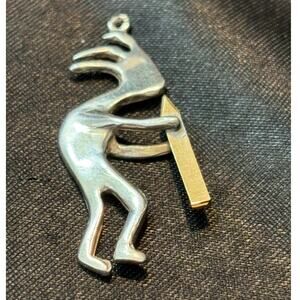 Vintage Kokopelli Pendant Silver Tone Southwest Style / Pendant Only